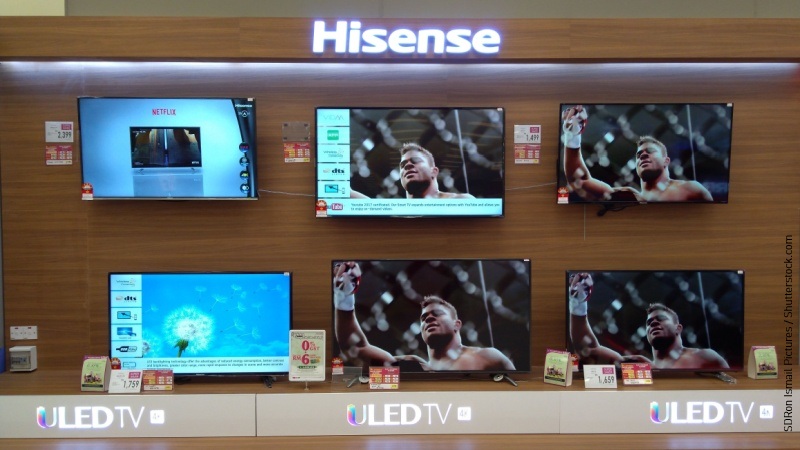 Tv Hisense in esposizione